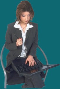 woman with computer