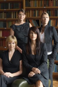 4 females in a law firm library
