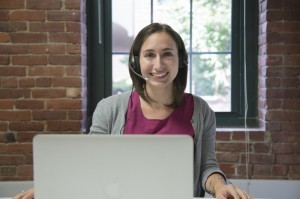 woman at computer monitor