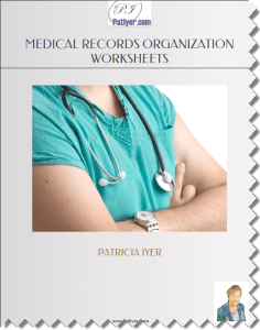 Medical Records Organization worksheets