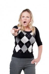 angry woman pointing