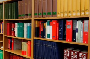 picture of law volumes in a library