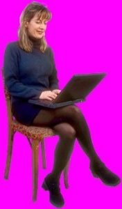 computer and woman