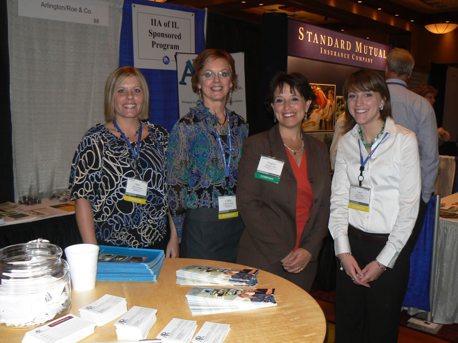 Booth personnel at an exhibit