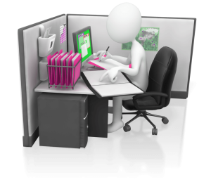 Opffice worker hard at work