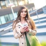 woman with phone
