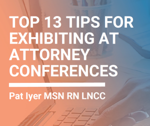 Cover of free report: Top 13 Tips for Exhibiting at attorney conferences