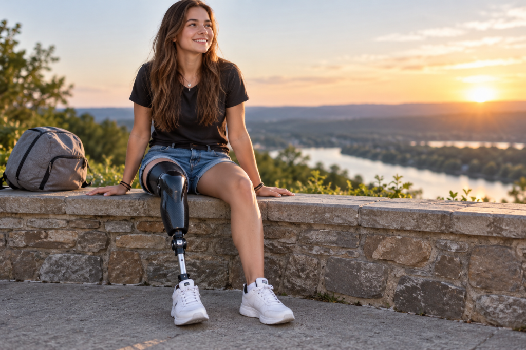 girl with prosthetic leg