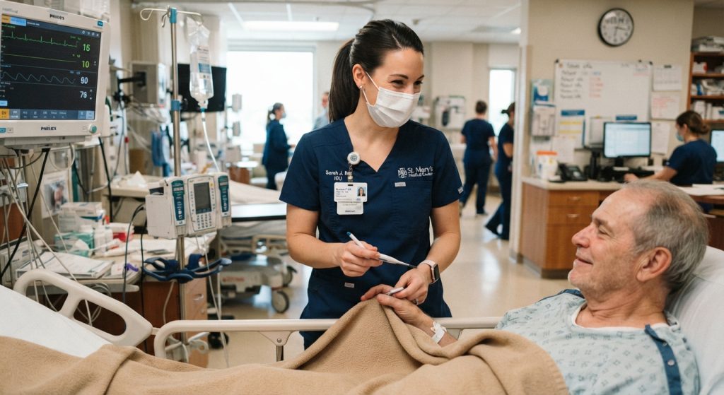 Nurse in critical care unit