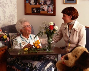 nursing home resident with nurse