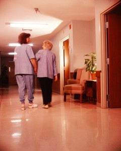 nursing home staff and patient